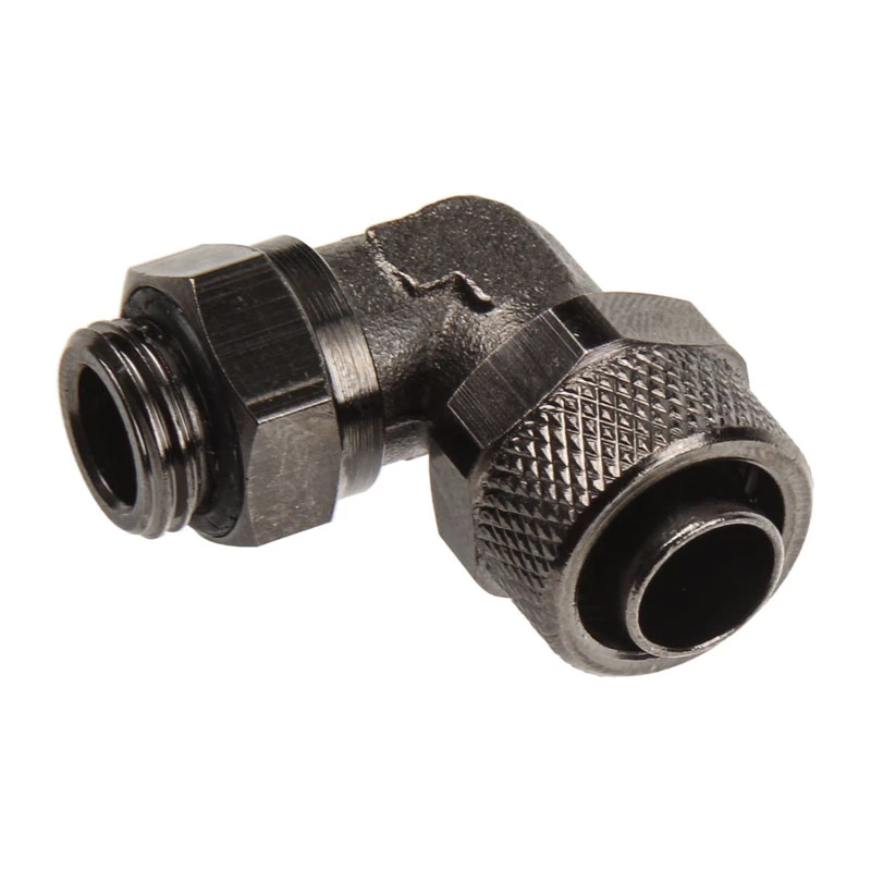 Alphacool 1/4 colio (13/10 mm) juodo nikelio jungtis 62116