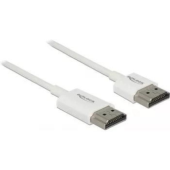HDMI laidas DeLOCK 85138 3m Type A vyriškas į vyrišką baltas