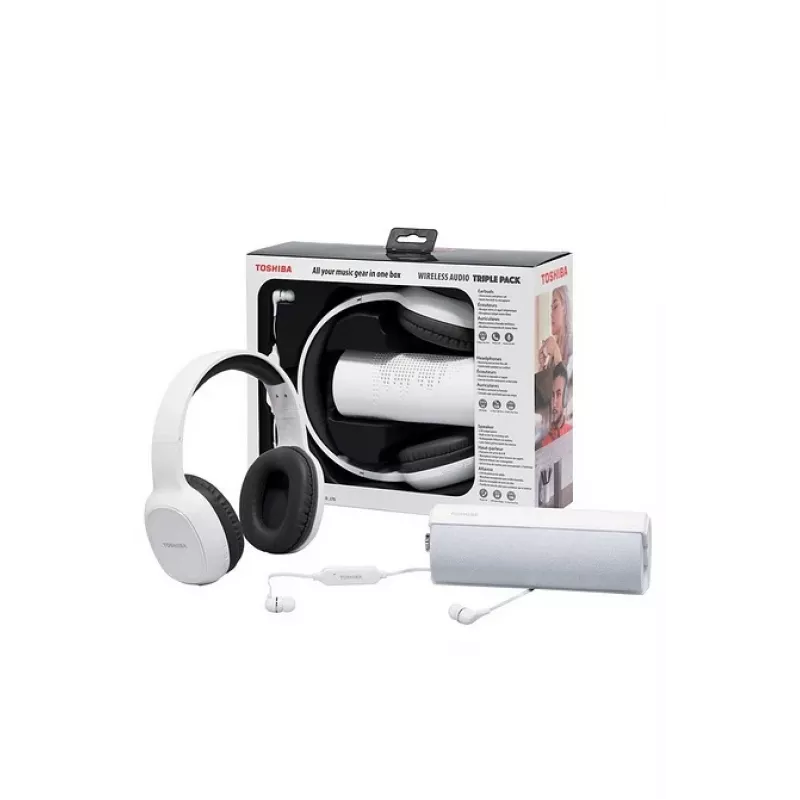 Ausinės Toshiba Wireless Audio Triple Pack HSP-3P19 baltos