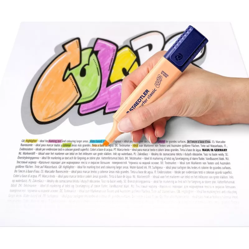 Žymeklių rinkinys Staedtler 364 C 6 vnt. Kaltinis antgalis Laimo Mėtų Persikų Rožinė Violetinė Geltona