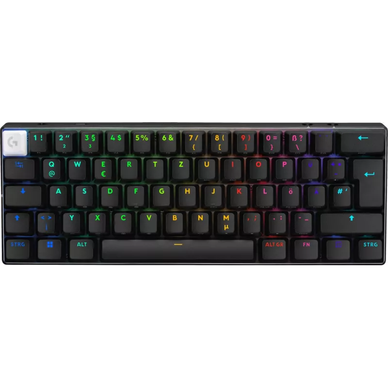 Logitech G PRO X 60 klaviatūra žaidimams USB RF Wireless Bluetooth QWERTZ vokiška juoda