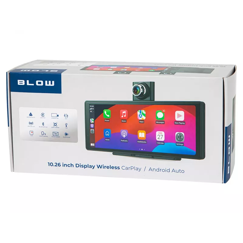 Multimedijos stotelė BLOW Wireless CarPlay5.0 modelis 78-430# — belaidis automobilinis Apple CarPlay multimedijos įrenginys