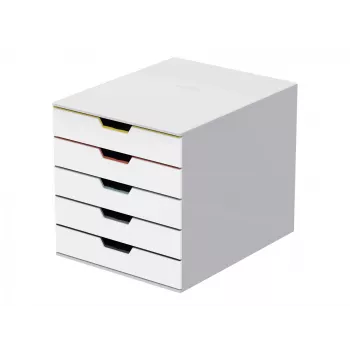 Dokumentų saugojimo dėžutė Durable VARICOLOR Mix 5 Plastikinė Daugiaspalvė Balta 762527