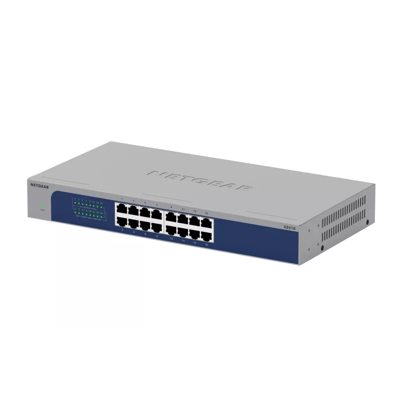 NETGEAR GS516-300EUS tinklo komutatorius Nevaldomas Gigabit Ethernet (10/100/1000) Pilkas