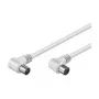 Wentronic Goobay antenos kampinė jungiamoji kabelis, balta, 1,5 m - IEC/Coax kištukas 90° IEC/Koax lizdas 90° (11520)