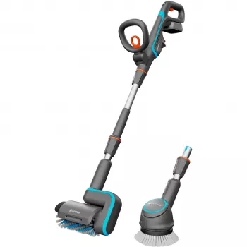 Akumuliatorinis daugiafunkcis valiklis AquaBrush Universal 18V P4A, kietų grindų valiklis Pilka/turquoise, Li-Ion akumuliatorius 2,5 Ah P4A, POWER FOR ALL ALLIANCE