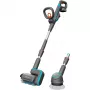 Akumuliatorinis daugiafunkcis valiklis AquaBrush Universal 18V P4A, kietų grindų valiklis Pilka/turquoise, Li-Ion akumuliatorius 2,5 Ah P4A, POWER FOR ALL ALLIANCE