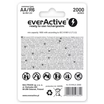 Everactive EVHRL6-2000 buitinė baterija Įkraunama baterija AA nikelio-metalo hidrido (NiMH)