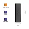 Qoltec 50311 saugojimo įrenginio korpusas SSD korpusas Juodas M.2
