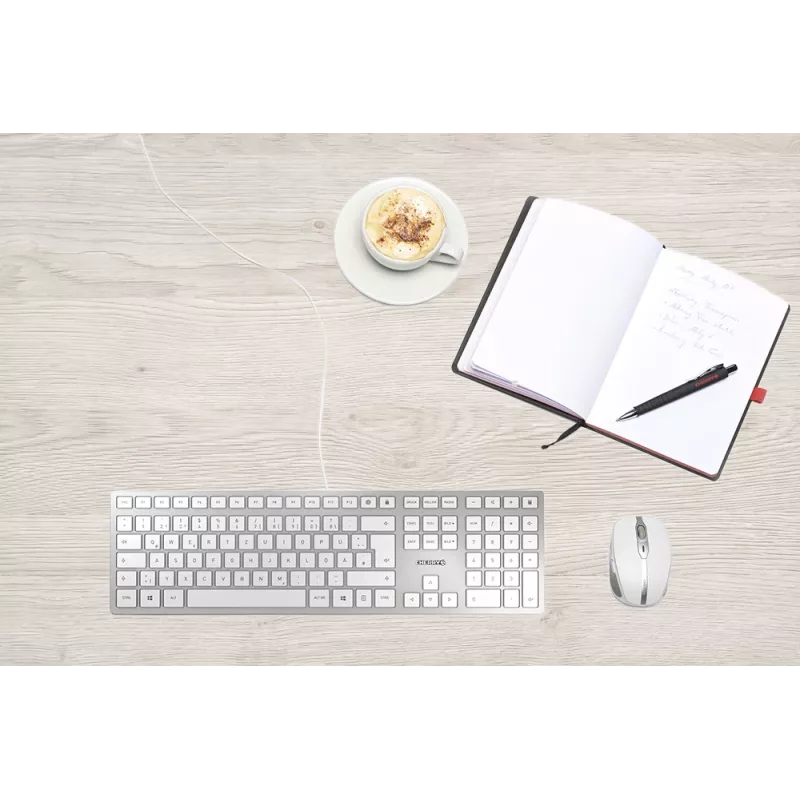 Cherry KC 6000 plonas klaviatūra, universali, USB, QWERTZ, vokiečių, sidabrinė
