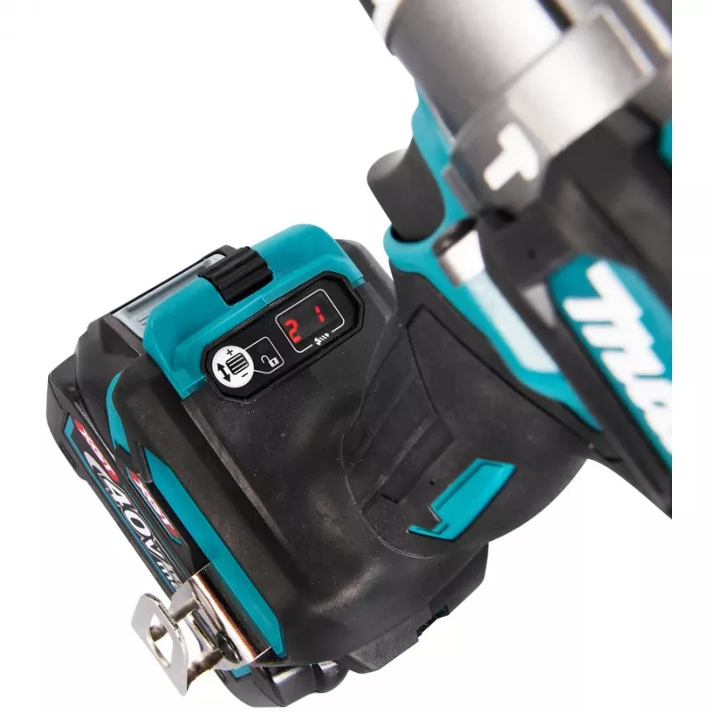 Makita HP001GD201 - Belaidis smūginis grąžtas/suktuvas - 2 greičių - Rakto griebtuvas 13 mm - 140 N·m - 2 baterijos, įkroviklis komplekte - 40 V (HP001GD201)