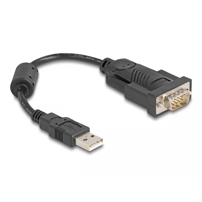 DeLOCK 61549 serijinis laidas juodas 0,25 m USB Type-A RS-232