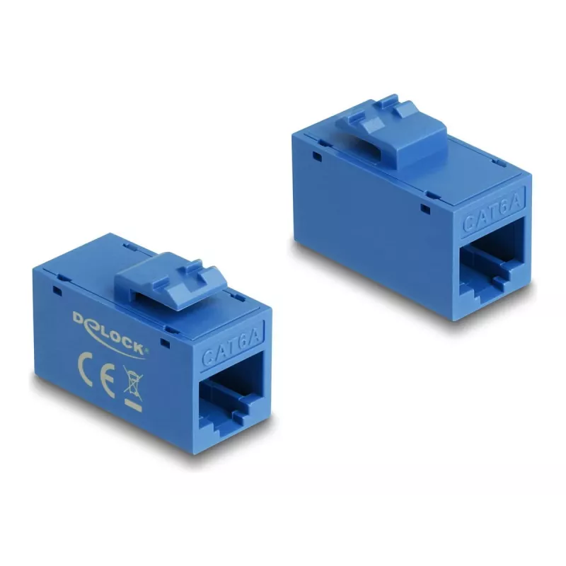 Keystone modulis DELOCK 90642 — plokščias RJ-45 įdėklas, mėlynas, 16,2×30×20,5 mm