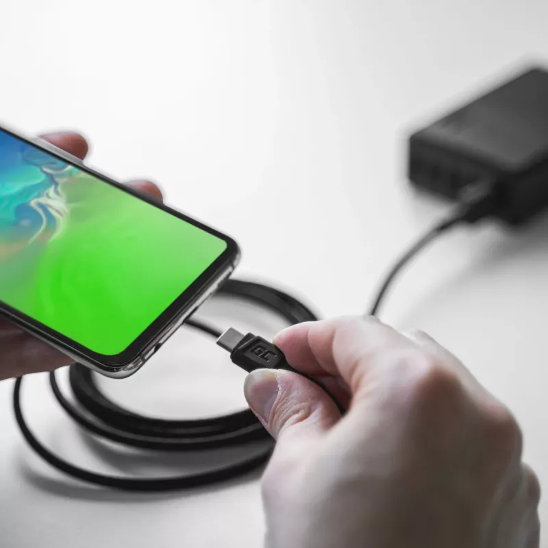 USB laidas Green Cell KABGC19 USB 2.0 2m USB A USB C juodas