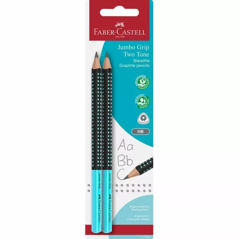 FABER-CASTELL pieštukas Jumbo Grip Two Tone 2xBS BK