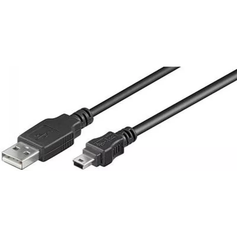 Goobay USB 2.0 Hi-Speed Cable 1 m, Juoda, 1 m - USB 2.0-Plug (Type A) > USB 2.0 Mini-Plug (Type B, 5-Pin) (45740)