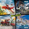 Konstruktorius LEGO City gaisrinė su sukiojamų kopėčių automobiliu 60414 — 843 detalės, 5 minifigūrėlės, 220×320×140 mm