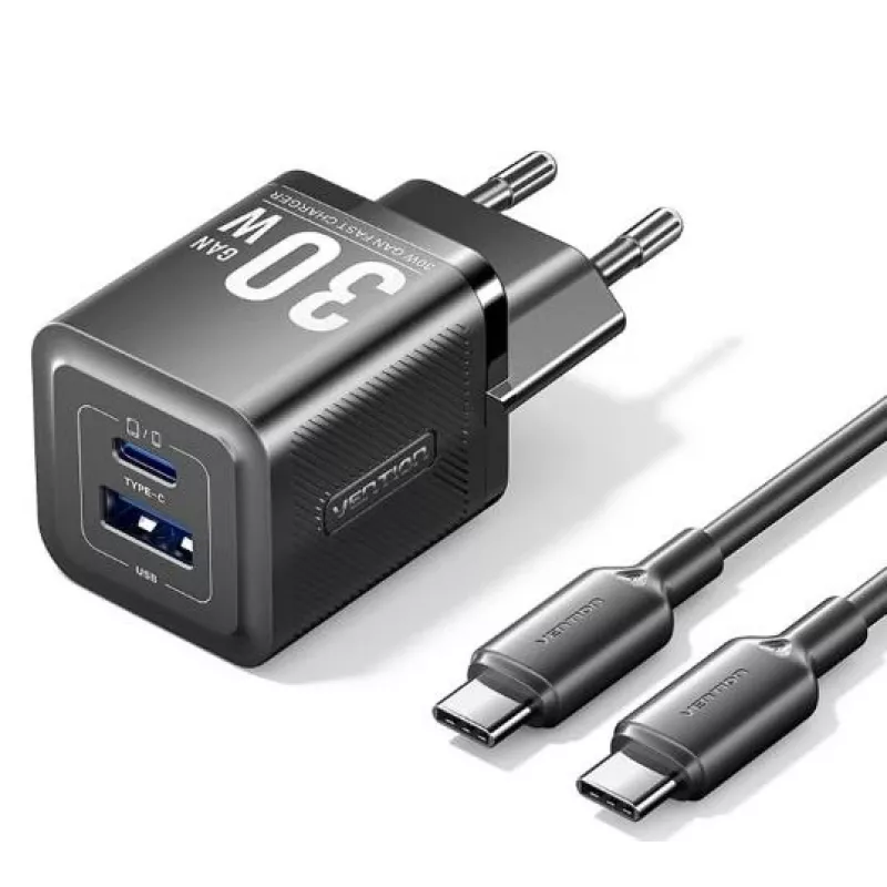 Sieninis mobiliojo telef. kroviklis USB +KABELIS/30W 2P TZ-FEQB0-EU-01 Vention