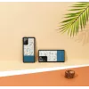 man and wood telefono dėklas Samsung Galaxy Note 20 Ultra — mėlyna gėlė juodame fone