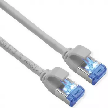 ROLINE S/FTP komutacinis kabelis Cat.6A TPE PoE-tauglich verknotungsfrei pilka 10 m - tinklo - CAT 6a (21.15.4317)