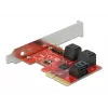 SATA PCI Express x4 kortelė DeLOCK 6 prievadai žemo profilio formos faktorius