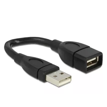 USB kabelis DeLOCK 15cm USB 2.0 USB A juodas