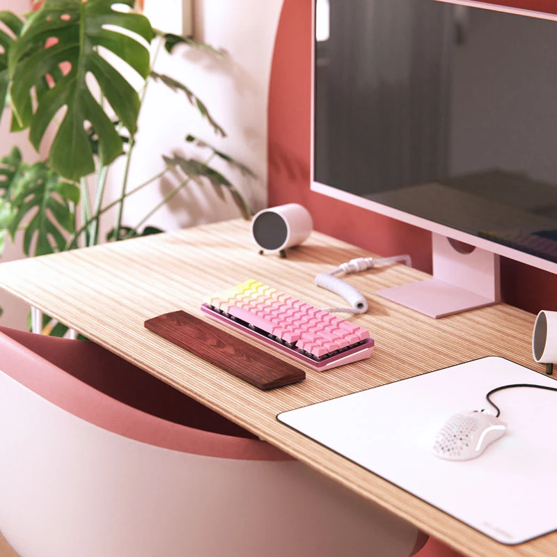 „Aptel Glorious GPBT Pink Grapefruit Forge“ klaviatūros klavišų rinkinys – PBT klavišai, skulptūrinis profilis