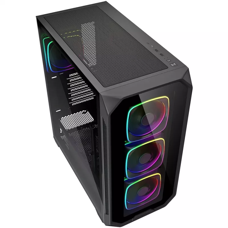 Sharkoon AK5G RGB Midi Tower Juoda PC korpusas