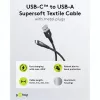 Goobay USB-C laidas Fabric Supersoft su metalinėmis jungtimis, 2 m, juodas (2m, USB 2.0, 60W), USB laidas