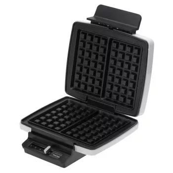 Vaflių keptuvė Adler AD 3085 — 1200 W, 2 stačiakampiai vafliai 9×13 cm, reguliuojama temperatūra, nepridegančios plokštės