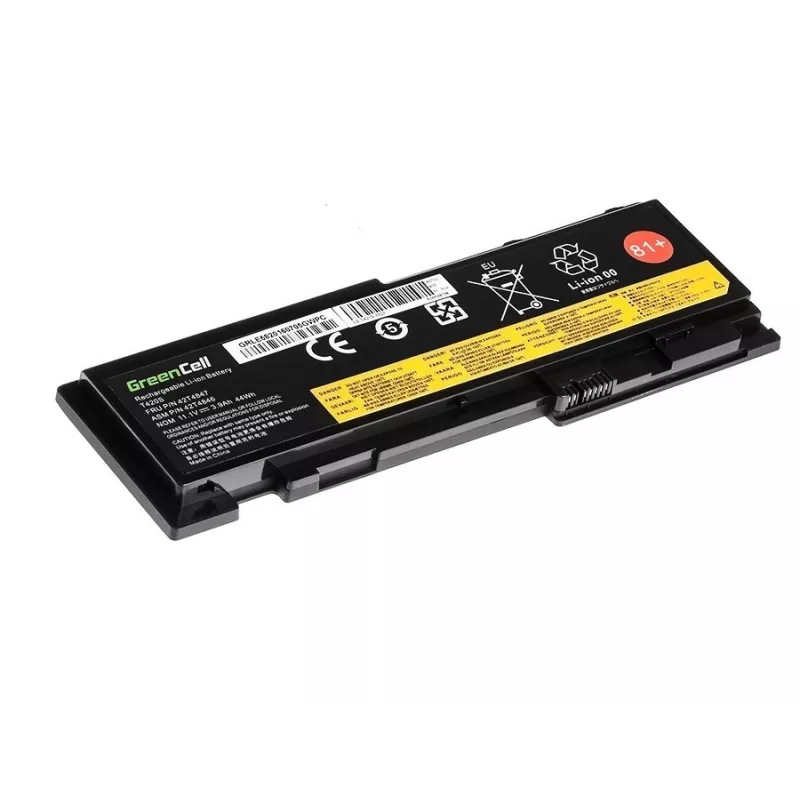 Baterija Green Cell LE78, skirta Lenovo ThinkPad T420s T420si T430s, LiPo 3600 mAh, juoda