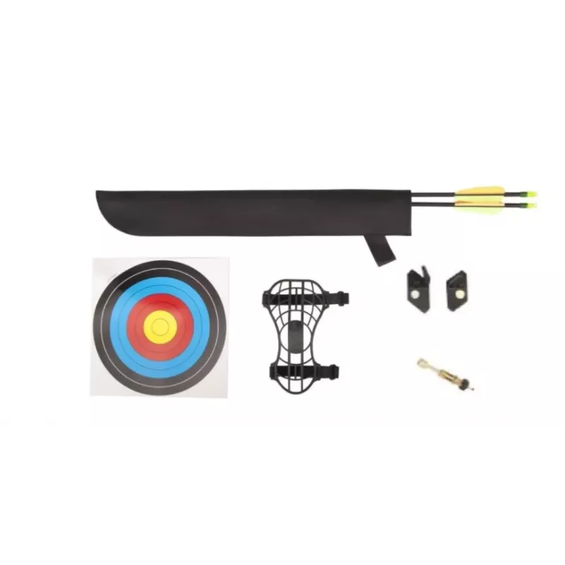 Sudėtinis lankas POE LANG EK Chameleon Juoda 10–15 lb įtempimo jėga, aliuminis, 930 mm, 22 colių templė, komplekte 2 strėlės ir priedai