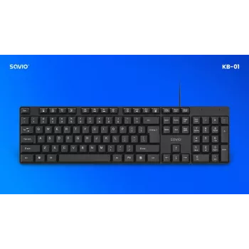 Savio KB-01 klaviatūra Namams/Biurui USB QWERTY US anglų Juoda