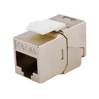 Ekranuotas Cat.6A plonas „Keystone“ lizdas, EQUIP 767223, be įrankių, RJ-45, plokščias, sidabrinis, 8 vnt.