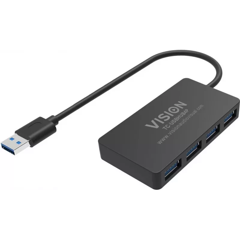 USB 3.0 koncentratorius VISION TC-USBHUB4P — 4× SuperSpeed USB 3.0 prievadai