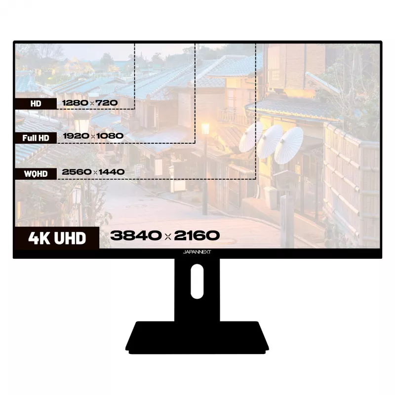 JAPANNEXT 4K UHD monitorius 60,45 cm (23,8 col.) 3840 x 2160 pikselių, IPS skydelis, 8 ms, 60 Hz, AMD FreeSync, HDMI, DisplayPort (JN-IPS2380UHDR-C65W-HSP)