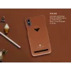 Kortelės lizdo galinė dėklo dalis VixFox, skirta Samsung S9 — karamelinė ruda, galinis dangtelis su kortelės kišene