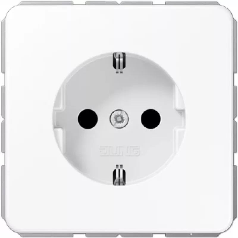JUNG CD 1520 BFKI WW Schuko kištukinis lizdas, F tipas, atsparus lūžimui, alpiškai baltas