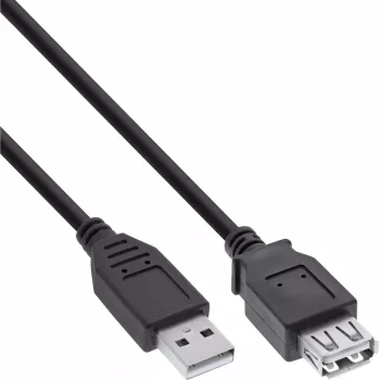 USB 2.0 ilginamasis laidas InLine B-34610B USB-A kištukas į USB-A lizdą, juodas, 100 vnt. pakuotė