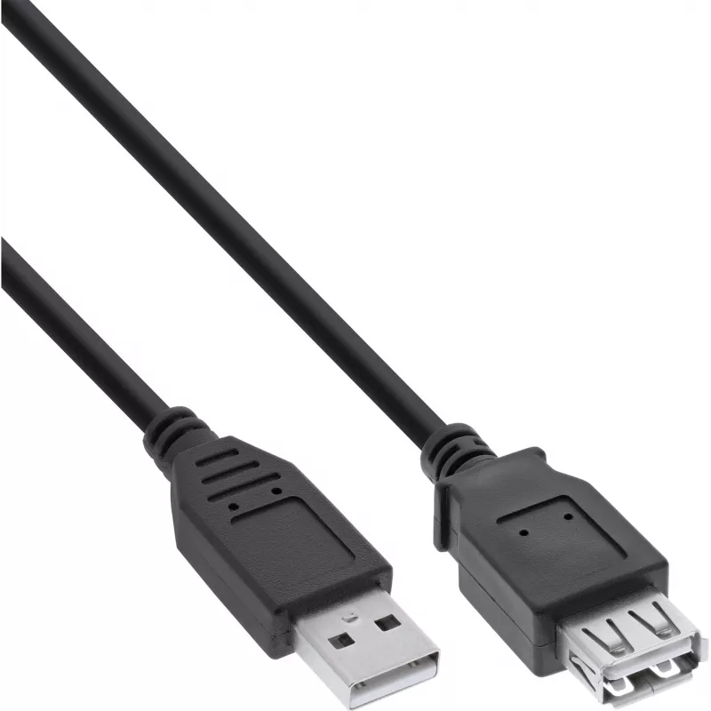 USB 2.0 ilginamasis laidas InLine B-34610B USB-A kištukas į USB-A lizdą, juodas, 100 vnt. pakuotė