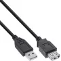 USB 2.0 ilginamasis laidas InLine B-34610B USB-A kištukas į USB-A lizdą, juodas, 100 vnt. pakuotė
