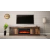 TV spintelė Cama Meble GRANERO su židinio spintele, 2000×567×350 mm, medžio drožlių plokštė / MDF, 2 stumdomos durys, sendinto medžio imitacijos matinis