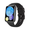 Silicone Strap FIXED, skirtas Huawei Watch Fit 2 — juodas, keičiamas minkštas lankstus dirželis