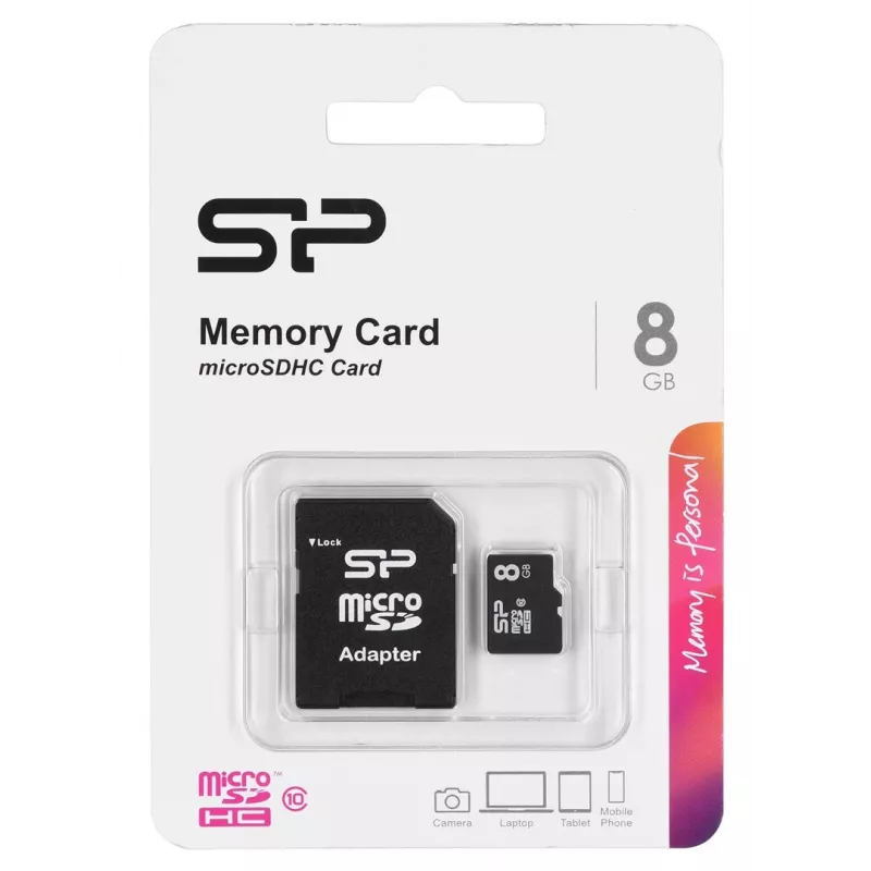 Silicon Power SP008GBSTH010V10SP atminties kortelė 8 GB MicroSDHC Class 10
