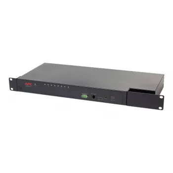 KVM jungiklis APC KVM0108A, 8 prievadų PS/2 VGA, 1U stovo, 1600x1200, juodas