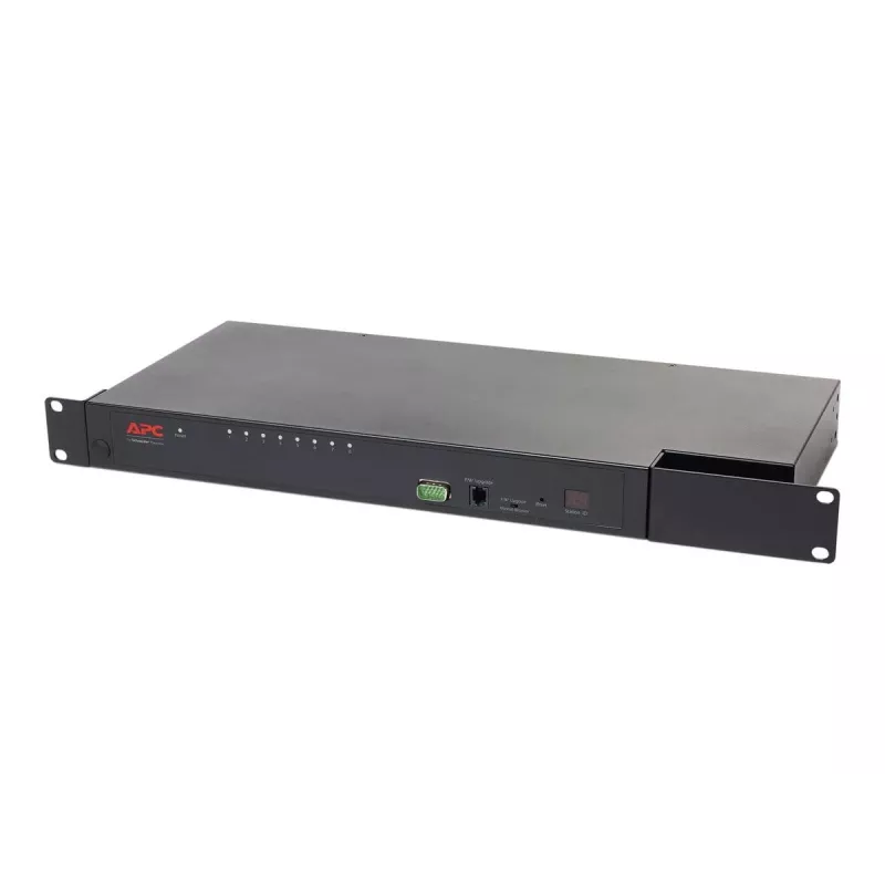 KVM jungiklis APC KVM0108A, 8 prievadų PS/2 VGA, 1U stovo, 1600x1200, juodas