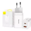 Baseus Super Si Pro greitasis įkroviklis USB + USB-C 30 W (baltas)