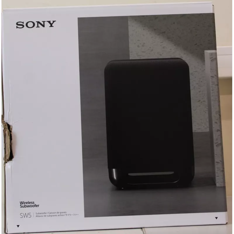 Subwoofer Sony SA-SW5 300W Wireless, 2 Ω, Portable, Juoda — for HT-A9 / A7000 (damaged packaging)
