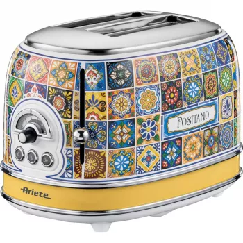 Ariete 155 Skrudintuvas Positano, 810W, 2 riekės, 6 skrudinimo lygiai, Trupinių padėklas, Atitirpinimo funkcija, Automatinis išstūmimas, Be spaustukų