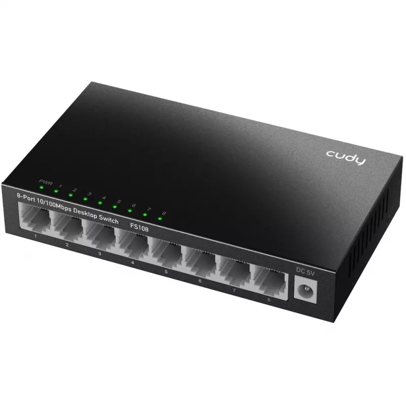 Nevaldomas komutatorius Cudy FS108 8 prievadų Fast Ethernet 10/100 juodas